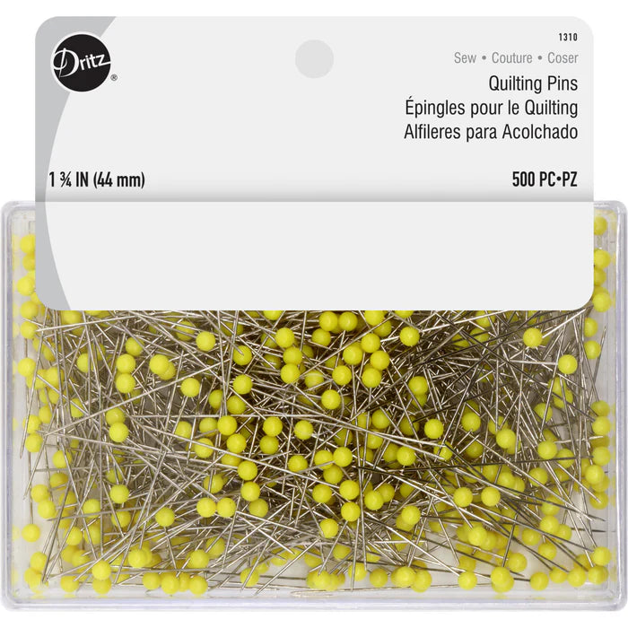 Dritz Yellow Plastic Head Sharp Steel Quilters Pins, 500pc. – N ...