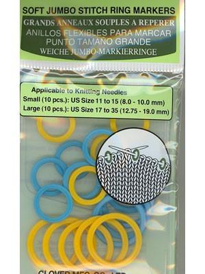 8 Clover Jumbo Stitch Ring Marker Packs (20 pcs in each pack 8 Clover Jumbo Stitch Ring Marker Packs (20 pcs in each pack