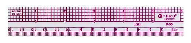 Westcott C-THRU (Transparent) Inch/Metric Beveled Ruler 6
