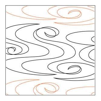 Ripples, 9.25” Wide Longarm Pantograph Pattern (Single Row), 144” Long Ripples, 9.25” Wide Longarm Pantograph Pattern (Single Row), 144” Long