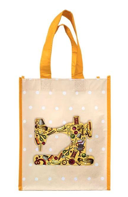 Sewing Machine Motif Reusable Tote Bag (Eco Material Is Made Out - Main Image